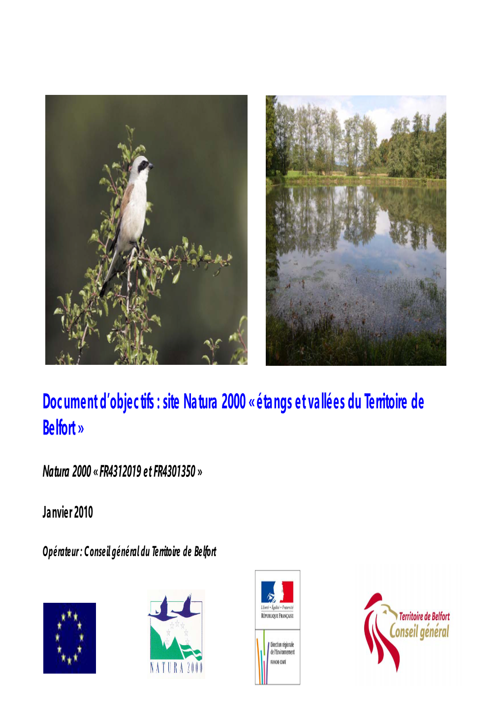 Document D'objectifs : Site Natura 2000 « Étangs Et Vallées Du Territoire De Belfort