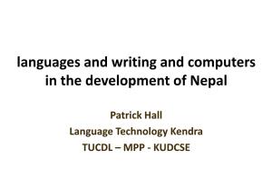 Languages, Writing, and Development in Nepal