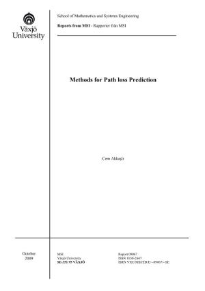 Methods for Path Loss Prediction