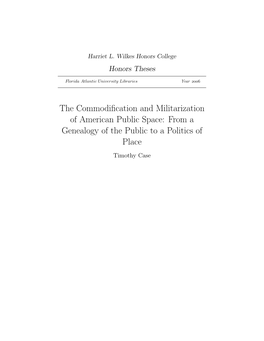 The Commodification and Militarization of American Public Space