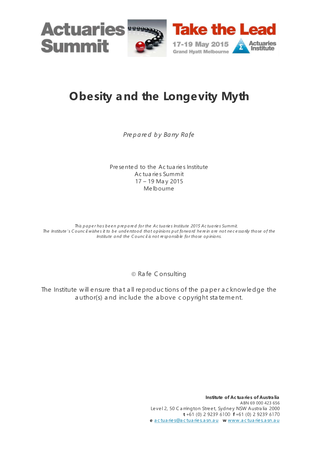 Obesity and the Longevity Myth