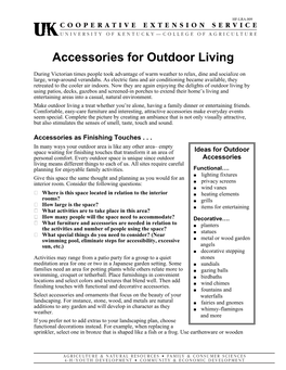 Accessories for Outdoor Living