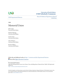 Memorial Union John Leppo University of North Dakota