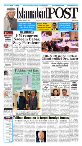 PM Removes Nadeem Babar, Secy Petroleum