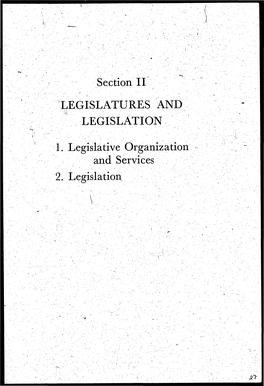 Legislatures and Legislation
