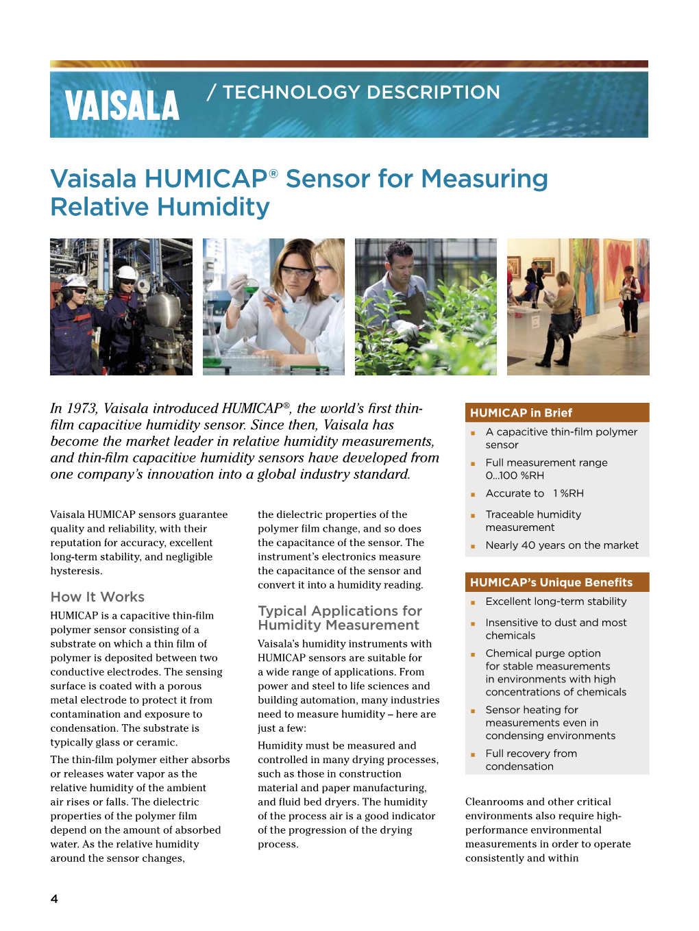 Humidity Vaisala Humicap® Sensor for Measuring Relative Humidity