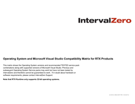 RTX Supported Operating Systems Matrix