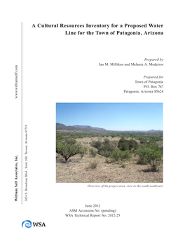 A Cultural Resources Inventory for a Proposed Water Line for the Town of Patagonia, Arizona