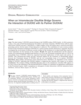 When an Intramolecular Disulfide Bridge Governs the Interaction Of