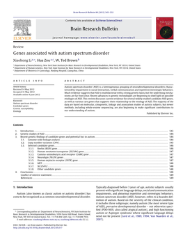 Genes Associated with Autism Spectrum Disorder