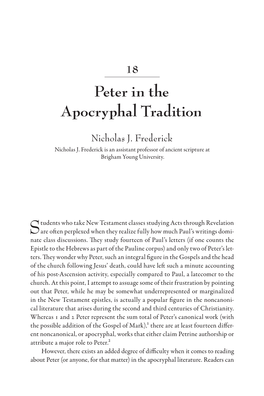 Peter in the Apocryphal Tradition