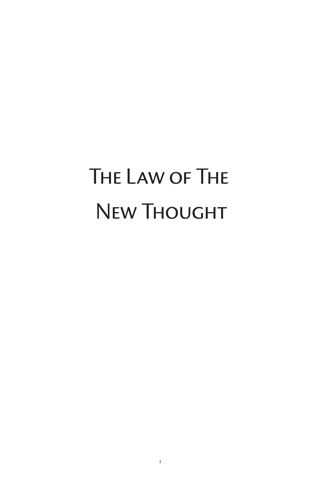 The Law of the New Thought