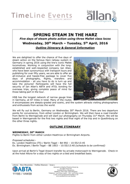 SPRING STEAM in the HARZ Five Days of Steam Photo Action Using Three Mallet Class Locos