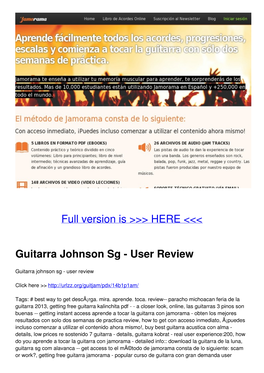 Guitarra Johnson Sg - User Review