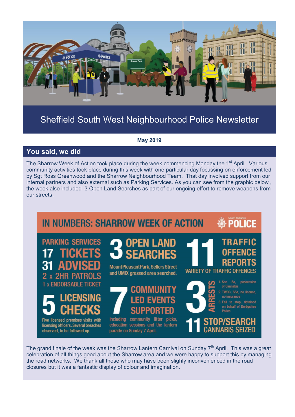 Sheffield South West Neighbourhood Police Newsletter