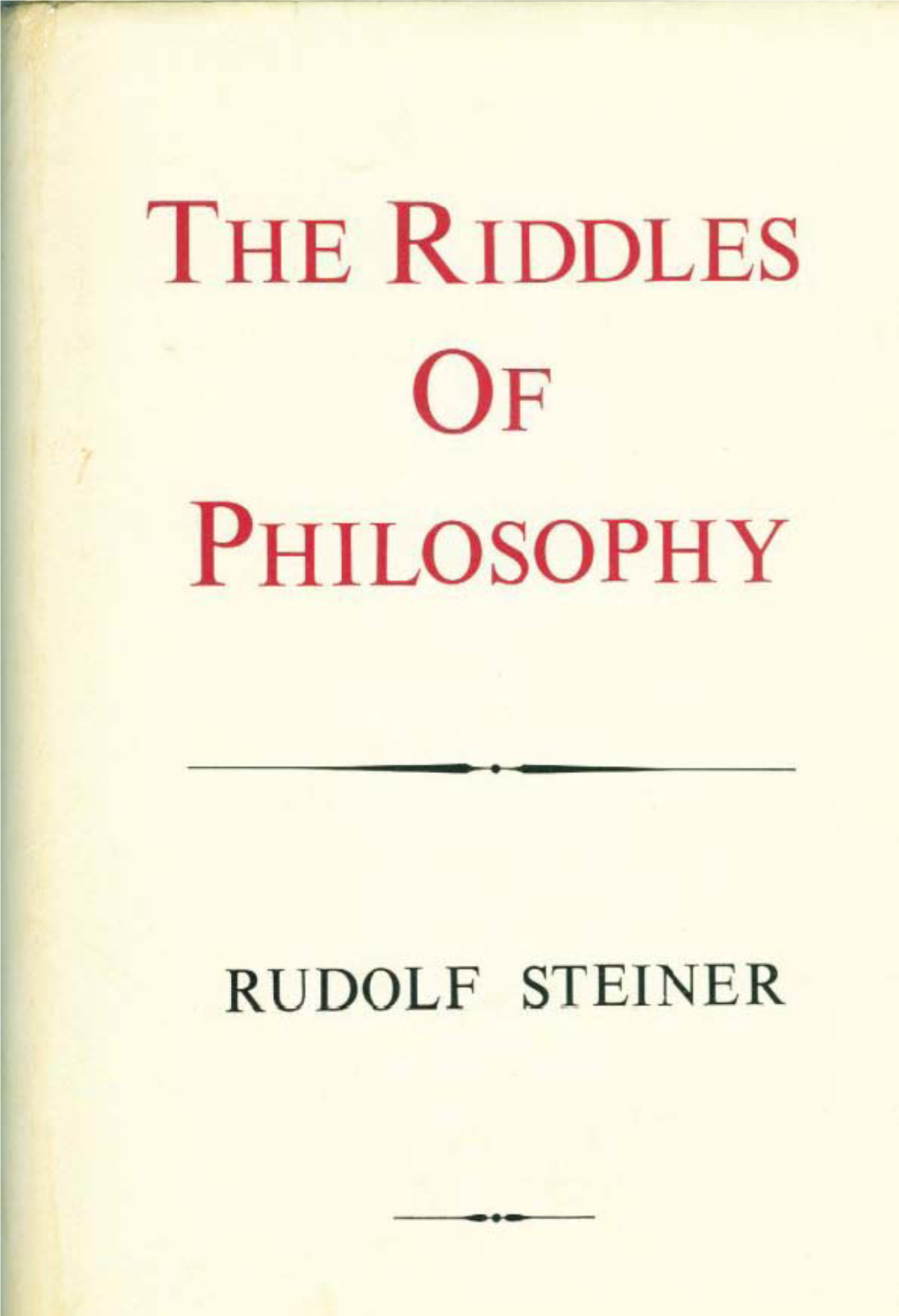 GA18 the Riddles of Philosophy.Wps