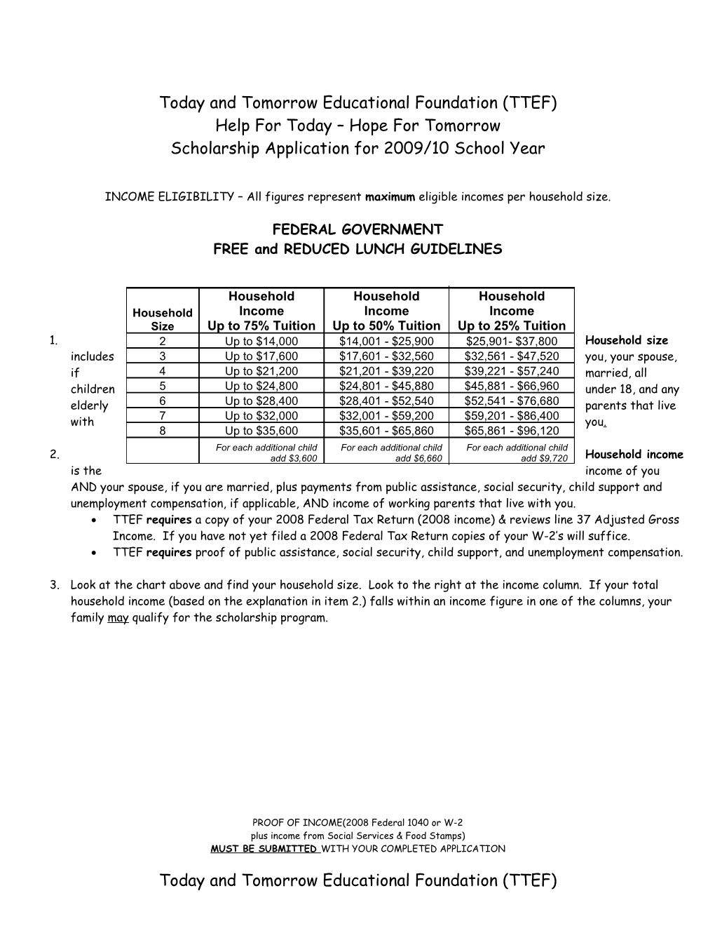 Scholarship Application for 2007/08 School Year