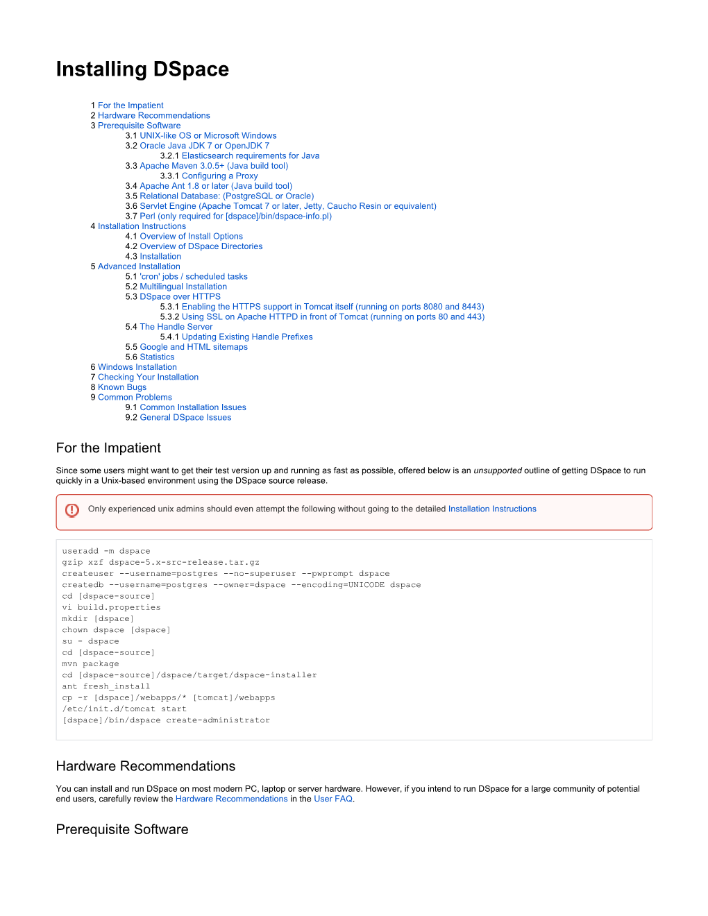 Installing Dspace