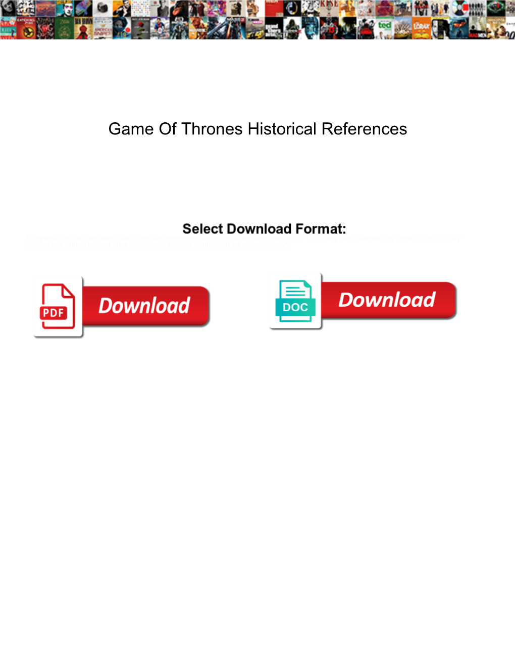 Game of Thrones Historical References