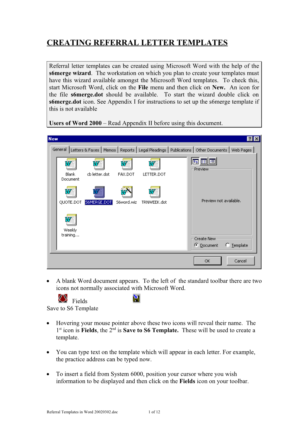 Creating Referral Templates in Word