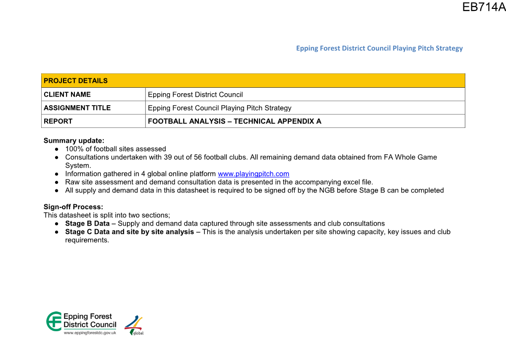 Playing Pitch Strategy Appendix a Football Analysis