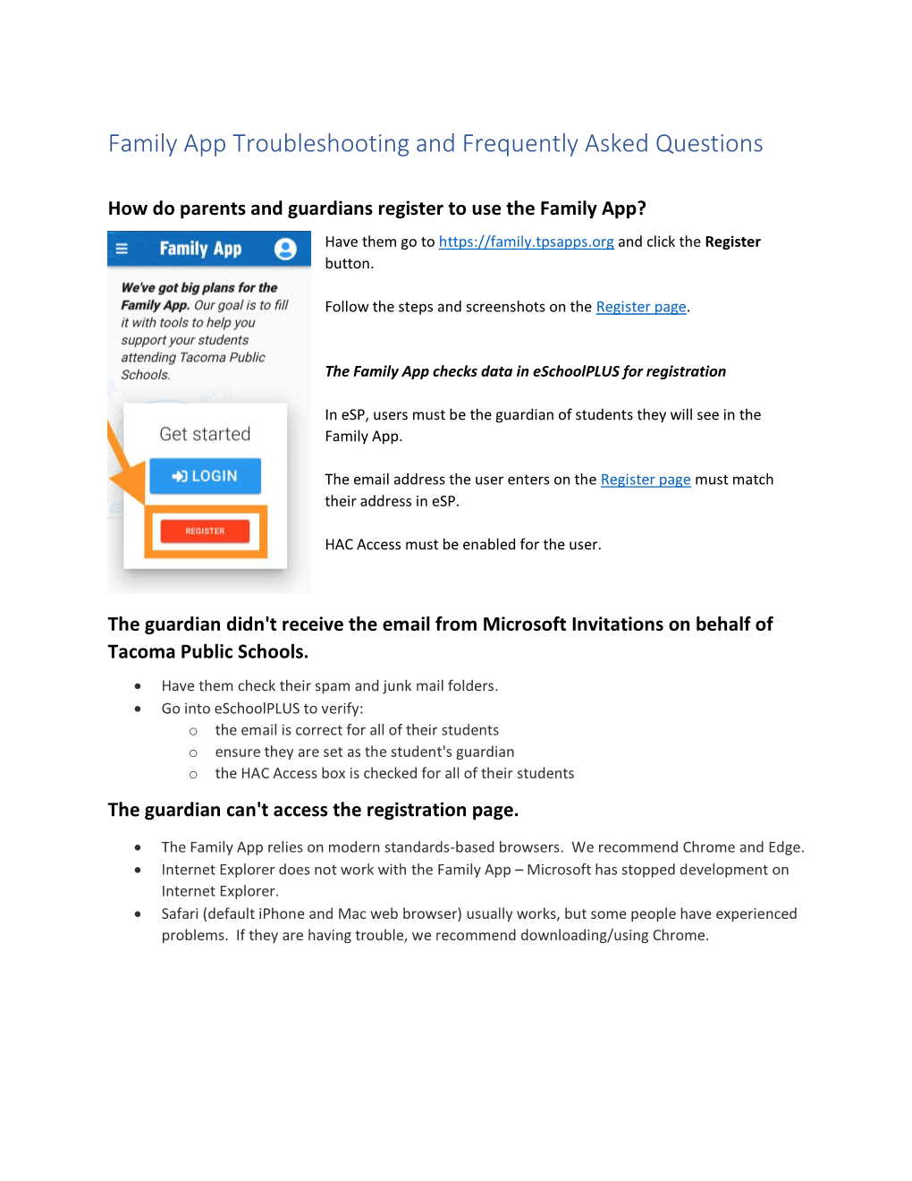 Family App Troubleshooting and Frequently Asked Questions