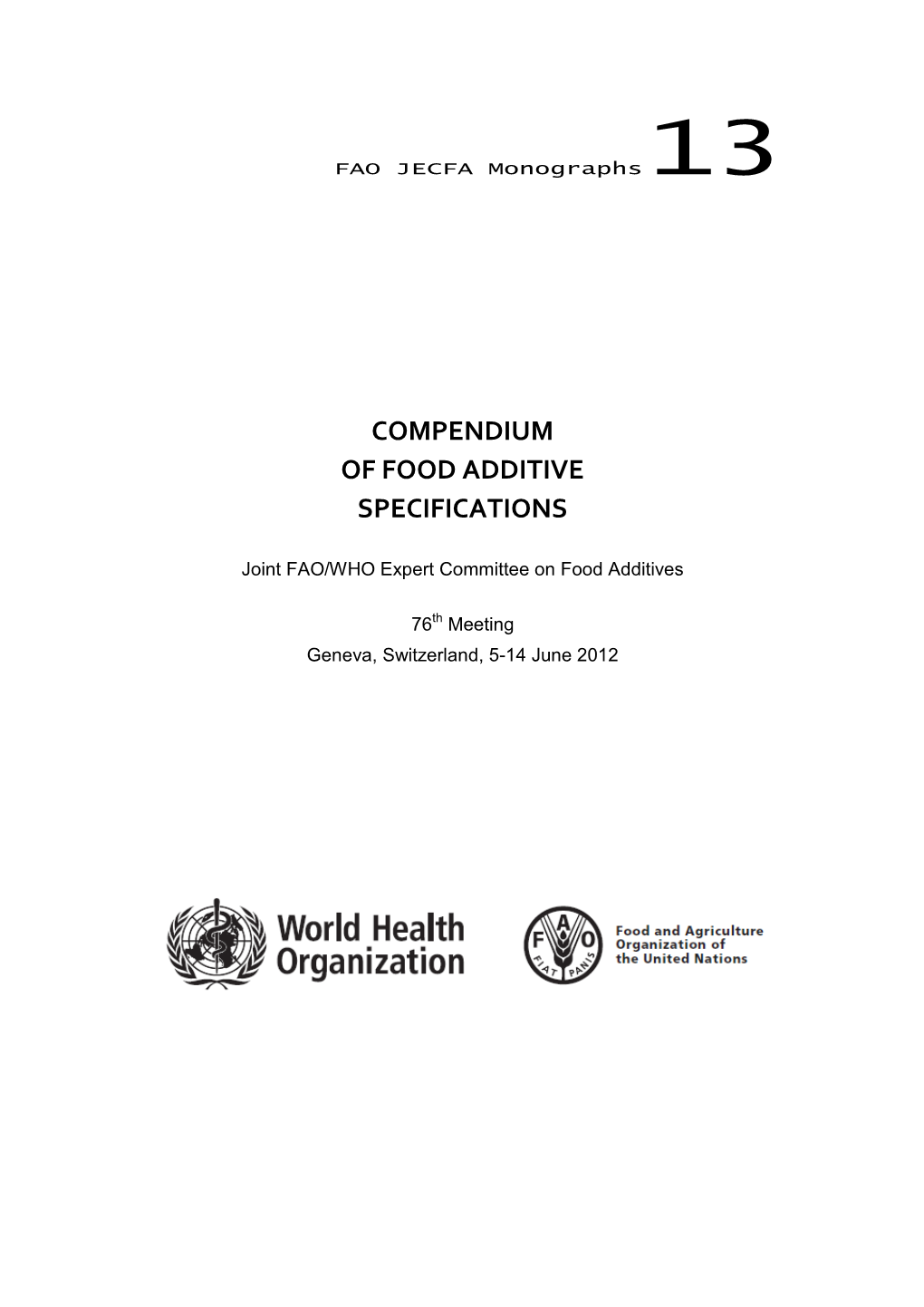 Compendium of Food Additive Specifications