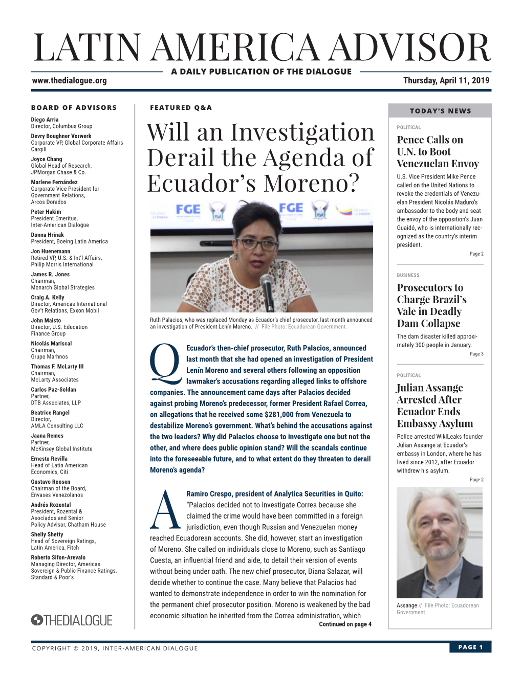 Qecuador's Then-Chief Prosecutor, Ruth