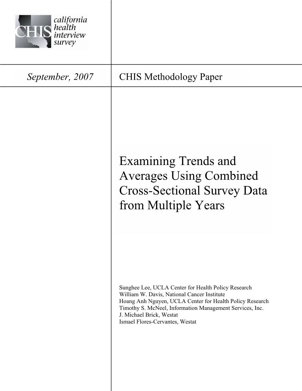 Examining Trends and Averages Using Combined Cross-Sectional Survey Data