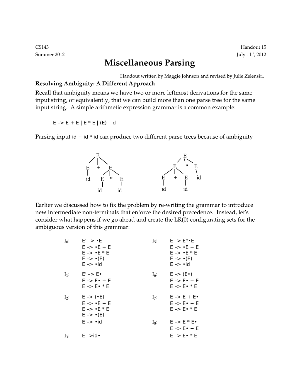 15: Miscellaneous Parsing