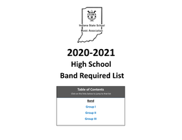 High School Band Required List