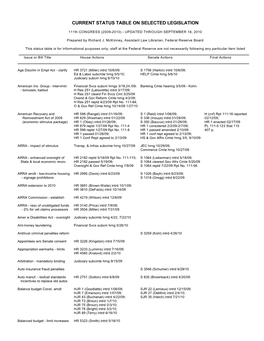 111Th CONGRESS (2009-2010) - UPDATED THROUGH SEPTEMBER 18, 2010