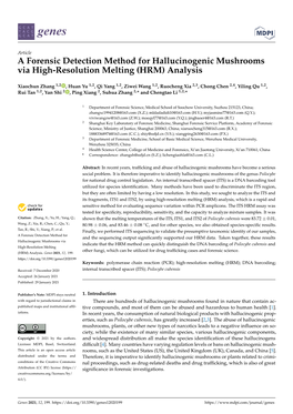 A Forensic Detection Method for Hallucinogenic Mushrooms Via High-Resolution Melting (HRM) Analysis