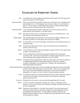 Glossary of Forestry Terms