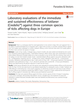 (Credelio™) Against Three Common Species of Ticks Affecting Dogs In