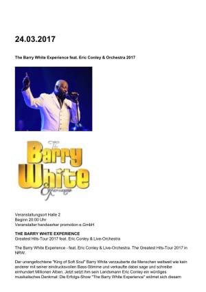 The Barry White Experience Feat. Eric Conley & Orchestra 2017