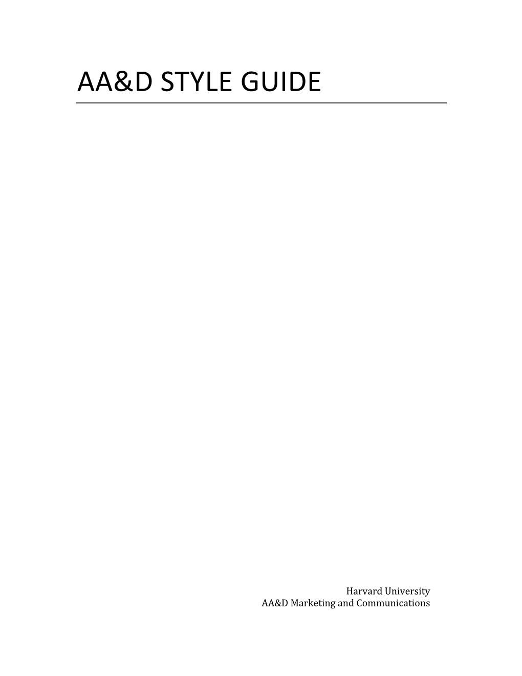 Aa&D Style Guide