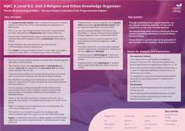 WJEC a Level R.S. Unit 4 Religion and Ethics Knowledge Organiser: Theme 2B Deontological Ethics – Bernard Hoose’S Overview of the Proportionalist Debate
