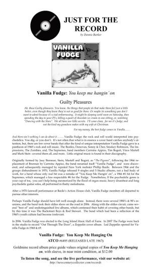 Vanilla Fudge: You Keep Me Hangin’ On