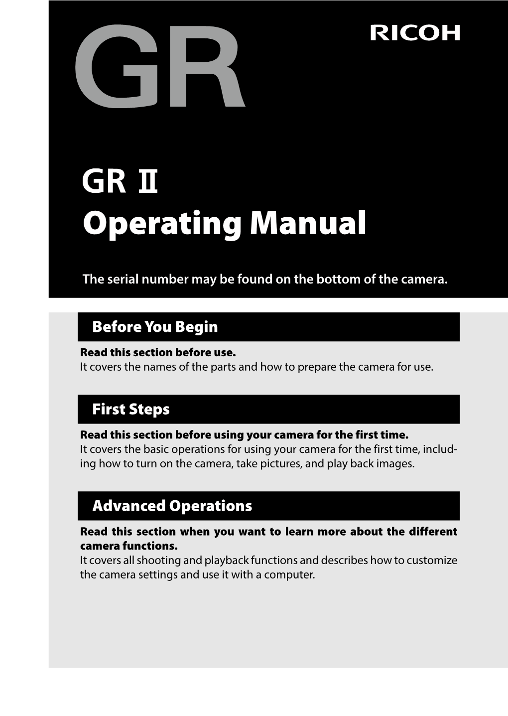 GR II Operating Manual