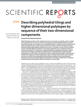Describing Polyhedral Tilings and Higher Dimensional Polytopes By