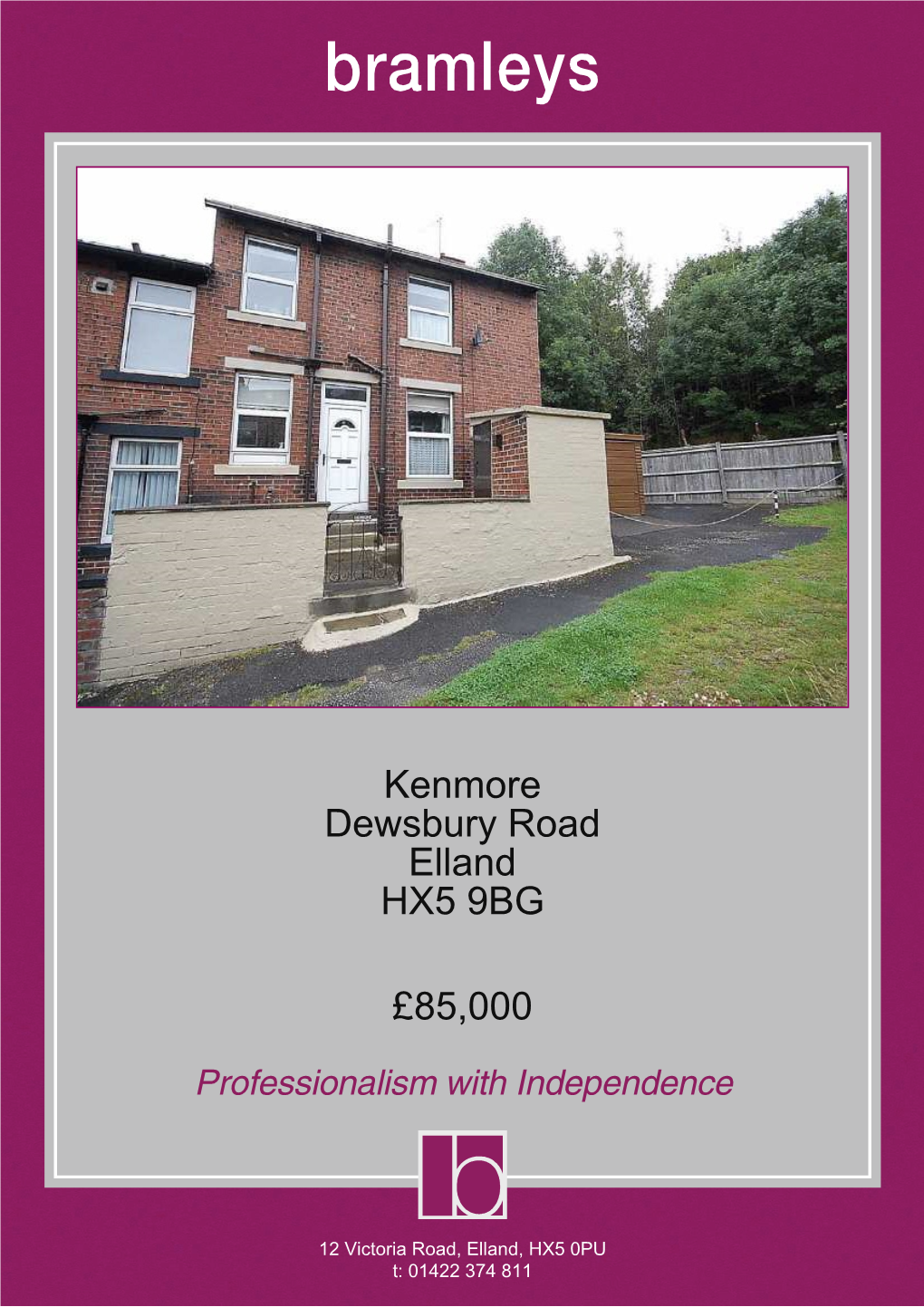 Kenmore Dewsbury Road Elland HX5 9BG £85,000
