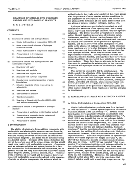Vol.31 No. 11 RUSSIAN CHEMICAL REVIEWS November 1962