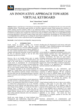 An Innovative Approach Towards Virtual Keyboard