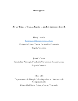 A New Index of Human Capital to Predict Economic Growth