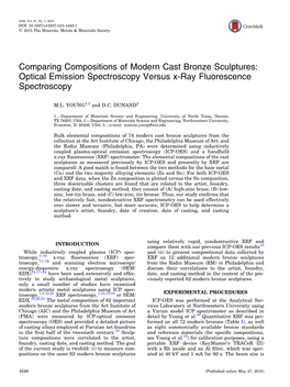 Comparing Compositions of Modern Cast Bronze Sculptures: Optical Emission Spectroscopy Versus X-Ray Fluorescence Spectroscopy