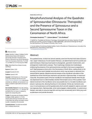 Morphofunctional Analysis of the Quadrate of Spinosauridae