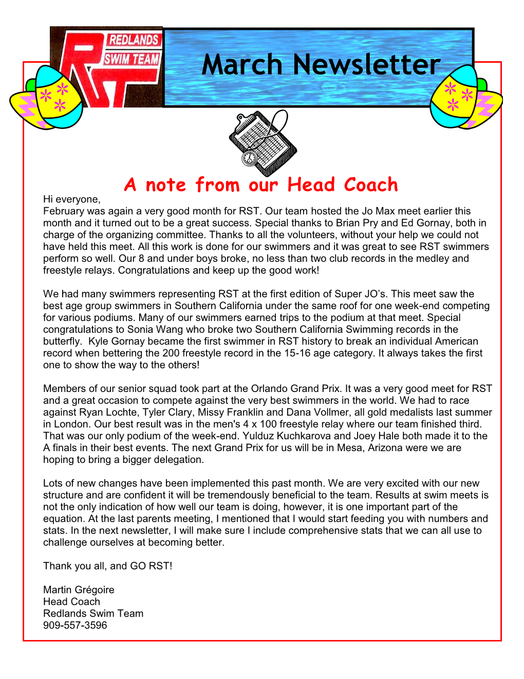 March Newsletter