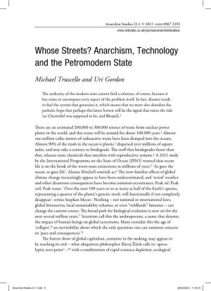 Anarchism, Technology and the Petromodern State