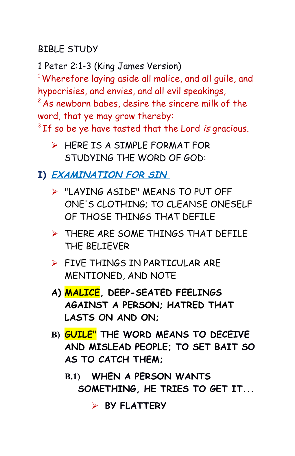 Ø Here Is a Simple Format for Studying the Word of God